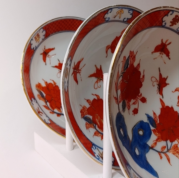Set of 3 - Vintage Saucers with Asian motifs - Picture 3 of 6